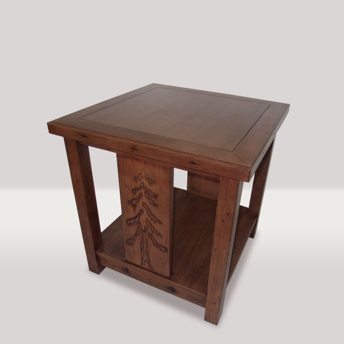Pinetop Lobby Rustic End Table